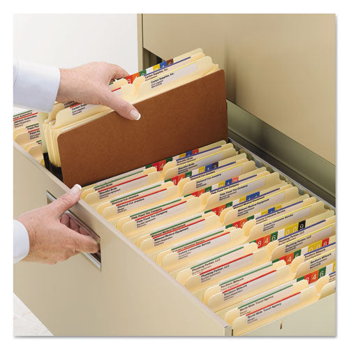 Smead® wholesale. Redrope Tuff Pocket Drop-front File Pockets W- Fully Lined Gussets, 7" Expansion, Letter Size, Redrope, 5-box. HSD Wholesale: Janitorial Supplies, Breakroom Supplies, Office Supplies.