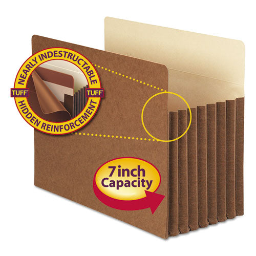 Smead® wholesale. Redrope Tuff Pocket Drop-front File Pockets W- Fully Lined Gussets, 7" Expansion, Letter Size, Redrope, 5-box. HSD Wholesale: Janitorial Supplies, Breakroom Supplies, Office Supplies.