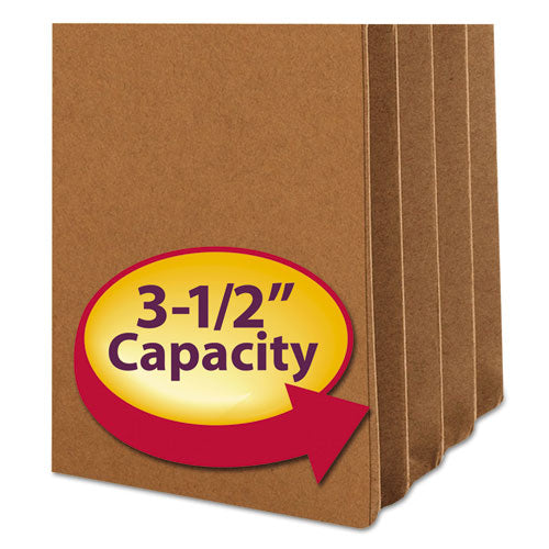 Smead® wholesale. Redrope Drop Front File Pockets, 3.5" Expansion, Legal Size, Redrope, 25-box. HSD Wholesale: Janitorial Supplies, Breakroom Supplies, Office Supplies.