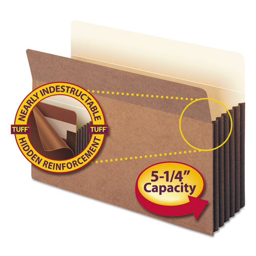 Smead® wholesale. Redrope Tuff Pocket Drop-front File Pockets W- Fully Lined Gussets, 5.25" Expansion, Legal Size, Redrope, 10-box. HSD Wholesale: Janitorial Supplies, Breakroom Supplies, Office Supplies.