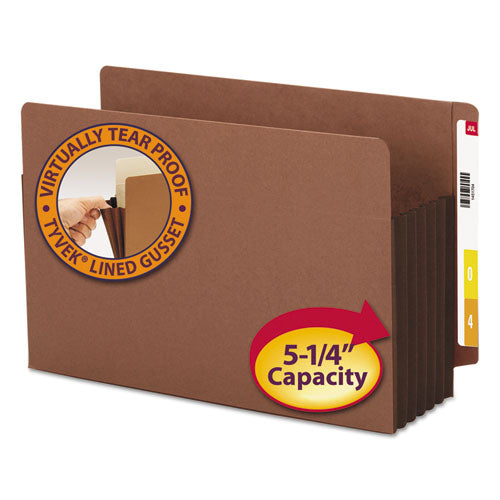 Smead® wholesale. Redrope Drop-front End Tab File Pockets W- Fully Lined Colored Gussets, 5.25" Expansion, Legal, Redrope-dark Brown, 10-box. HSD Wholesale: Janitorial Supplies, Breakroom Supplies, Office Supplies.