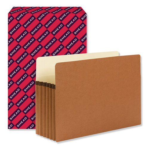 Smead® wholesale. Redrope Drop Front File Pockets, 5.25" Expansion, Legal Size, Redrope, 50-box. HSD Wholesale: Janitorial Supplies, Breakroom Supplies, Office Supplies.