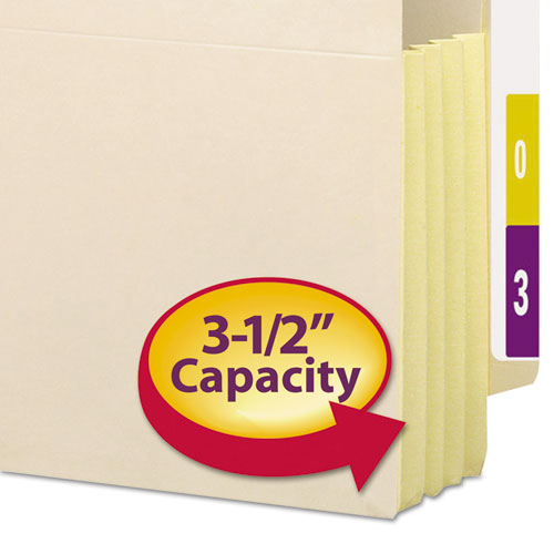 Smead® wholesale. Manila End Tab File Pockets, 3.5" Expansion, Letter Size, Manila, 10-box. HSD Wholesale: Janitorial Supplies, Breakroom Supplies, Office Supplies.