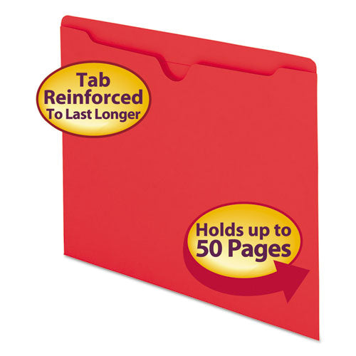 Colored File Jackets With Reinforced Double-ply Tab, Straight Tab, Let