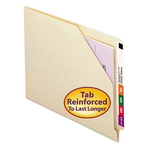 Smead® wholesale. End Tab Jackets With Reinforced Tabs, Straight Tab, Letter Size, 11-pt Manila, 100-box. HSD Wholesale: Janitorial Supplies, Breakroom Supplies, Office Supplies.