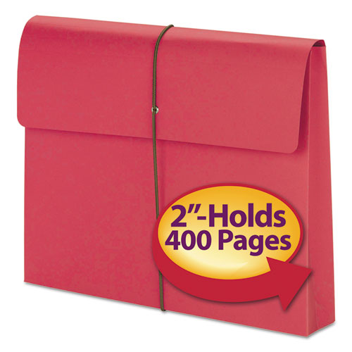 Smead® wholesale. Expanding Wallet W- Elastic Cord, 2" Expansion, 1 Section, Letter Size, Red, 10-box. HSD Wholesale: Janitorial Supplies, Breakroom Supplies, Office Supplies.