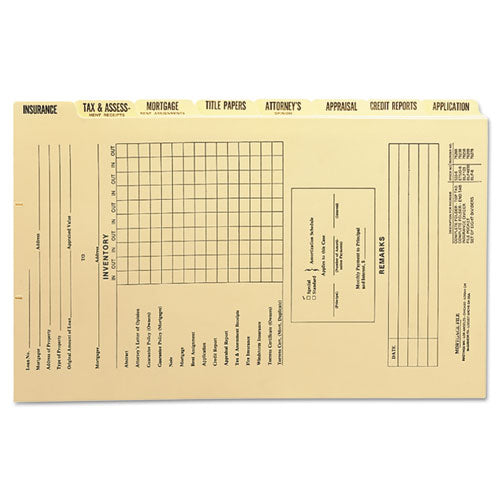 Smead® wholesale. Pressboard Mortgage Folder Dividers, Pre-printed, Legal Size, Manila, 8-set, 12 Sets-box. HSD Wholesale: Janitorial Supplies, Breakroom Supplies, Office Supplies.