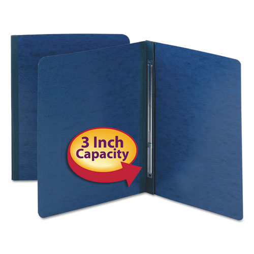 Smead® wholesale. Side Opening Press Guard Report Cover, Prong Fastener, Letter, Dark Blue. HSD Wholesale: Janitorial Supplies, Breakroom Supplies, Office Supplies.