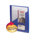 Smead® wholesale. Clear Front Poly Report Cover With Tang Fasteners, 8-1-2 X 11, Blue, 5-pack. HSD Wholesale: Janitorial Supplies, Breakroom Supplies, Office Supplies.