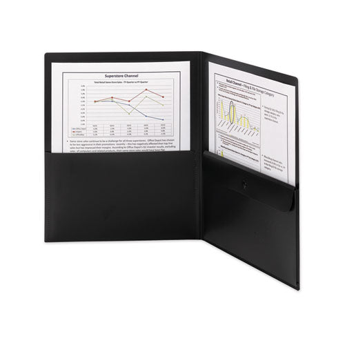 Smead® wholesale. Poly Two-pocket Folder W-security Pocket, 11 X 8.5, Black, 5-pack. HSD Wholesale: Janitorial Supplies, Breakroom Supplies, Office Supplies.
