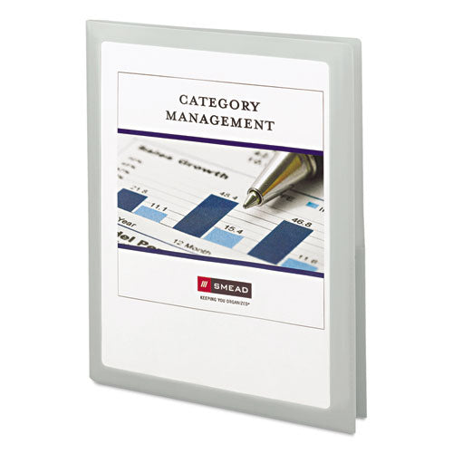 Smead® wholesale. Frame View Poly Two-pocket Folder, 11 X 8 1-2, Clear-oyster, 5-pack. HSD Wholesale: Janitorial Supplies, Breakroom Supplies, Office Supplies.