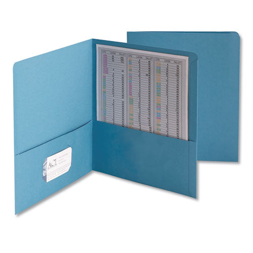 Smead® wholesale. Two-pocket Folder, Embossed Leather Grain Paper, Blue, 25-box. HSD Wholesale: Janitorial Supplies, Breakroom Supplies, Office Supplies.