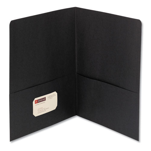 Smead® wholesale. Two-pocket Folder, Textured Paper, Black, 25-box. HSD Wholesale: Janitorial Supplies, Breakroom Supplies, Office Supplies.