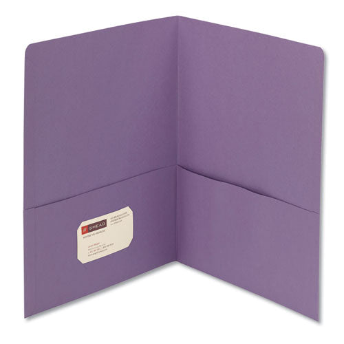 Smead® wholesale. Two-pocket Folder, Textured Paper, Lavender, 25-box. HSD Wholesale: Janitorial Supplies, Breakroom Supplies, Office Supplies.