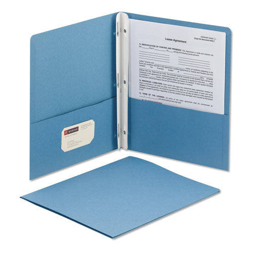 Smead® wholesale. 2-pocket Folder W-tang Fastener, Letter, 1-2" Cap, Blue, 25-box. HSD Wholesale: Janitorial Supplies, Breakroom Supplies, Office Supplies.