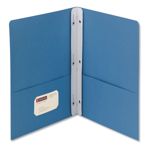 Smead® wholesale. 2-pocket Folder W-tang Fastener, Letter, 1-2" Cap, Blue, 25-box. HSD Wholesale: Janitorial Supplies, Breakroom Supplies, Office Supplies.