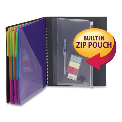 Smead® wholesale. Poly Project Organizer, 24 Letter-size Sleeves, Gray With Bright Pockets. HSD Wholesale: Janitorial Supplies, Breakroom Supplies, Office Supplies.