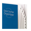 Smead® wholesale. Deluxe Expandable Indexed Desk File-sorter, Reinforced Tabs, 20 Dividers, Alpha-numeric, Legal-size, Dark Blue Cover. HSD Wholesale: Janitorial Supplies, Breakroom Supplies, Office Supplies.