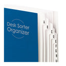 Smead® wholesale. Deluxe Expandable Indexed Desk File-sorter, Reinforced Tabs, 20 Dividers, Alpha, Letter-size, Dark Blue Cover. HSD Wholesale: Janitorial Supplies, Breakroom Supplies, Office Supplies.