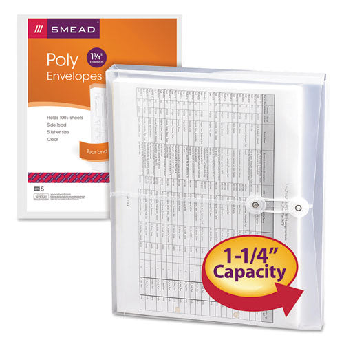 Smead® wholesale. Poly String And Button Interoffice Envelopes, String And Button Closure, 9.75 X 11.63, Clear, 5-pack. HSD Wholesale: Janitorial Supplies, Breakroom Supplies, Office Supplies.