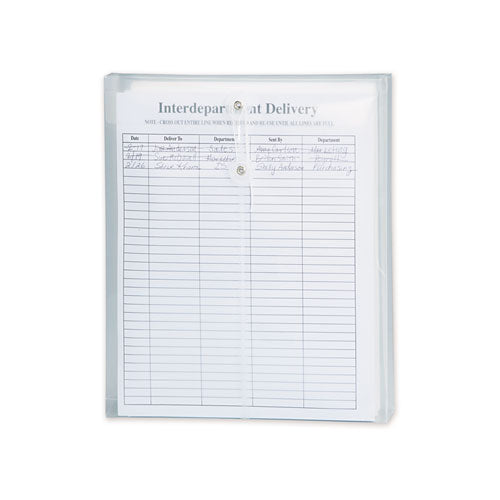 Smead® wholesale. Poly String And Button Interoffice Envelopes, String And Button Closure, 9.75 X 11.63, Clear, 5-pack. HSD Wholesale: Janitorial Supplies, Breakroom Supplies, Office Supplies.