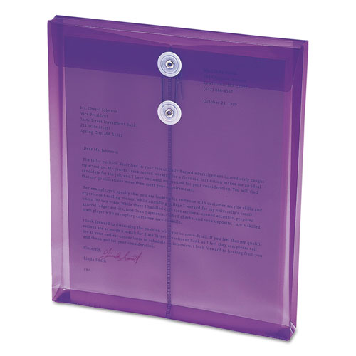 Smead® wholesale. Poly String And Button Interoffice Envelopes, String And Button Closure, 9.75 X 11.63, Transparent Purple, 5-pack. HSD Wholesale: Janitorial Supplies, Breakroom Supplies, Office Supplies.