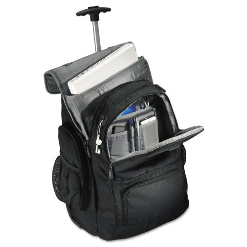 Samsonite® wholesale. Rolling Backpack, 14 X 8 X 21, Black-charcoal. HSD Wholesale: Janitorial Supplies, Breakroom Supplies, Office Supplies.