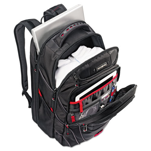 Samsonite® wholesale. Tectonic Pft Backpack, 13 X 9 X 19, Black-red. HSD Wholesale: Janitorial Supplies, Breakroom Supplies, Office Supplies.