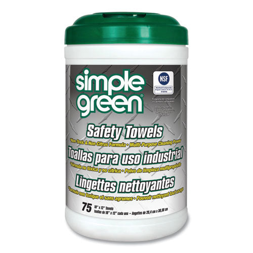Simple Green® wholesale. Simple Green® Safety Towels, 10 X 11 3-4, 75-canister, 6 Per Carton. HSD Wholesale: Janitorial Supplies, Breakroom Supplies, Office Supplies.