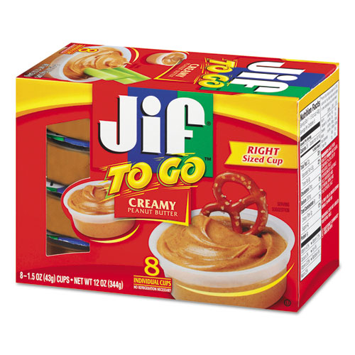 Jif To Go® wholesale. Spreads, Creamy Peanut Butter, 1.5 Oz Cup, 8-box. HSD Wholesale: Janitorial Supplies, Breakroom Supplies, Office Supplies.