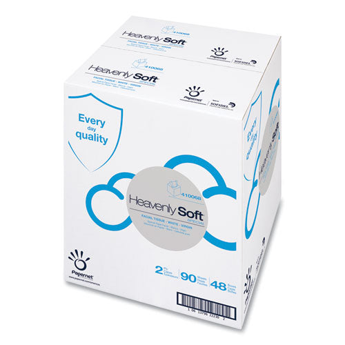 Papernet® wholesale. Heavenly Soft® Facial Tissue, 2-ply, 7.5 X 7.9, White, 90-pack, 48 Packs-carton. HSD Wholesale: Janitorial Supplies, Breakroom Supplies, Office Supplies.