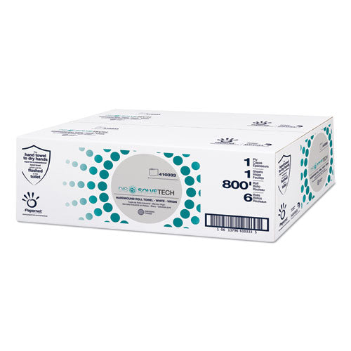 Papernet® wholesale. Dissolvetech Paper Towel, 1-ply, 800 Ft, White, 6 Rolls-case. HSD Wholesale: Janitorial Supplies, Breakroom Supplies, Office Supplies.