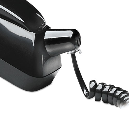 Softalk® wholesale. Twisstop Detangler With Coiled, 25-foot Phone Cord, Black. HSD Wholesale: Janitorial Supplies, Breakroom Supplies, Office Supplies.