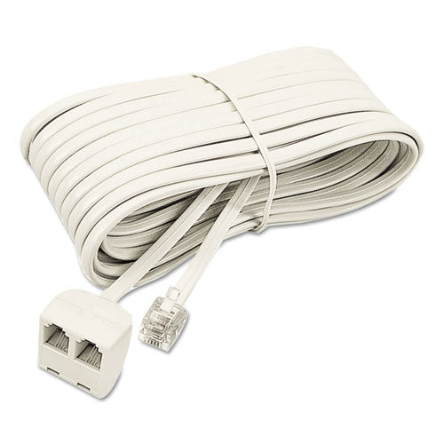 Softalk® wholesale. Telephone Extension Cord, Plug-dual Jack, 25 Ft., Almond. HSD Wholesale: Janitorial Supplies, Breakroom Supplies, Office Supplies.