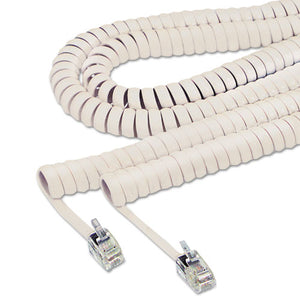 Softalk® wholesale. Coiled Phone Cord, Plug-plug, 25 Ft., Ivory. HSD Wholesale: Janitorial Supplies, Breakroom Supplies, Office Supplies.