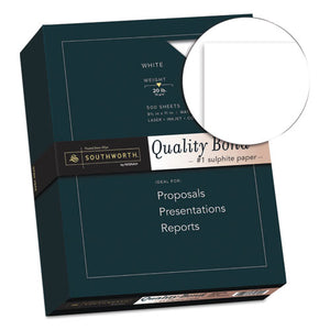 Southworth® wholesale. Quality Bond Business Paper, 95 Bright, 20 Lb, 8.5 X 11, White, 500-ream. HSD Wholesale: Janitorial Supplies, Breakroom Supplies, Office Supplies.