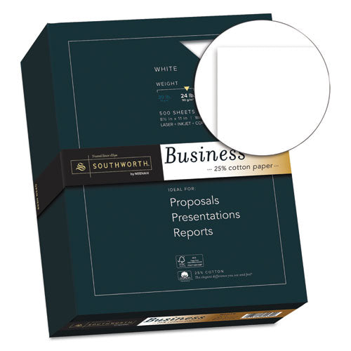 Southworth® wholesale. 25% Cotton Business Paper, 95 Bright, 24 Lb, 8.5 X 11, White, 500 Sheets-ream. HSD Wholesale: Janitorial Supplies, Breakroom Supplies, Office Supplies.