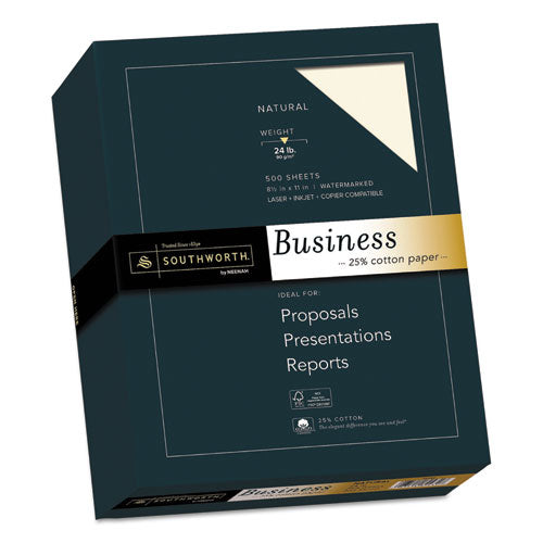 Southworth® wholesale. 25% Cotton Business Paper, 24 Lb, 8.5 X 11, Natural, 500 Sheets-ream. HSD Wholesale: Janitorial Supplies, Breakroom Supplies, Office Supplies.