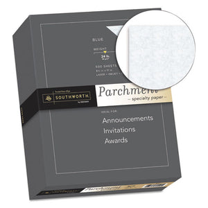 Southworth® wholesale. Parchment Specialty Paper, 24 Lb, 8.5 X 11, Blue, 500-ream. HSD Wholesale: Janitorial Supplies, Breakroom Supplies, Office Supplies.