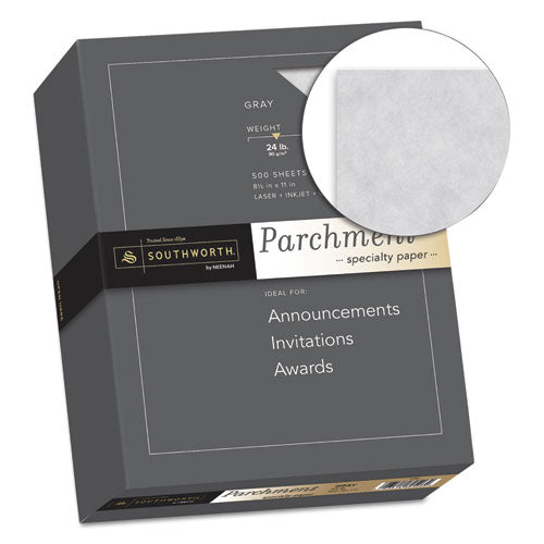 Southworth® wholesale. Parchment Specialty Paper, 24 Lb, 8.5 X 11, Gray, 500-ream. HSD Wholesale: Janitorial Supplies, Breakroom Supplies, Office Supplies.