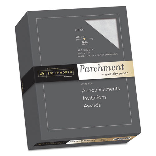 Southworth® wholesale. Parchment Specialty Paper, 24 Lb, 8.5 X 11, Gray, 500-ream. HSD Wholesale: Janitorial Supplies, Breakroom Supplies, Office Supplies.