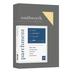 Southworth® wholesale. Parchment Specialty Paper, 24 Lb, 8.5 X 11, Gold, 500-ream. HSD Wholesale: Janitorial Supplies, Breakroom Supplies, Office Supplies.