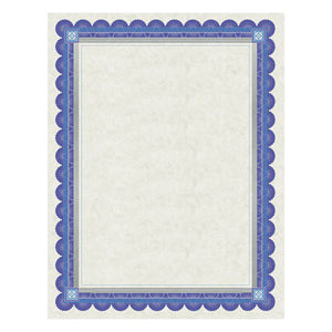 Southworth® wholesale. Parchment Certificates, Academic, Ivory With Blue And Silver-foil Border, 8 1-2 X 11, 15-pack. HSD Wholesale: Janitorial Supplies, Breakroom Supplies, Office Supplies.