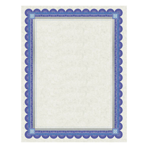 Southworth® wholesale. Parchment Certificates, Academic, Ivory With Blue And Silver-foil Border, 8 1-2 X 11, 15-pack. HSD Wholesale: Janitorial Supplies, Breakroom Supplies, Office Supplies.