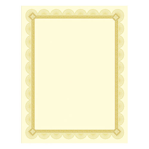 Premium Certificates, Ivory, Spiro Gold Foil Border, 66 Lb, 8.5 X 11,