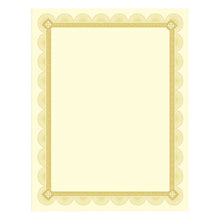 Load image into Gallery viewer, Southworth® wholesale. Premium Certificates, Ivory, Spiro Gold Foil Border, 66 Lb,  8.5 X 11, 15-pack. HSD Wholesale: Janitorial Supplies, Breakroom Supplies, Office Supplies.