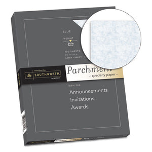 Southworth® wholesale. Parchment Specialty Paper, 24 Lb, 8.5 X 11, Blue, 100-pack. HSD Wholesale: Janitorial Supplies, Breakroom Supplies, Office Supplies.