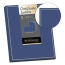 Southworth® wholesale. Certificate Jacket, Navy-gold Border, Felt, 88lb Stock, 12 X 9 1-2, 5-pack. HSD Wholesale: Janitorial Supplies, Breakroom Supplies, Office Supplies.