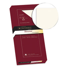 Load image into Gallery viewer, Southworth® wholesale. 100% Cotton Resume Envelope, #10, Commercial Flap, Gummed Closure, 4.13 X 9.5, Ivory, 50-box. HSD Wholesale: Janitorial Supplies, Breakroom Supplies, Office Supplies.