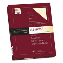 Load image into Gallery viewer, Southworth® wholesale. 100% Cotton Resume Paper, 24 Lb, 8.5 X 11, Ivory, 100-pack. HSD Wholesale: Janitorial Supplies, Breakroom Supplies, Office Supplies.